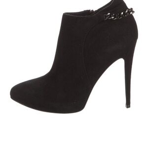 Chic Black Chain Detail Heeled Boots